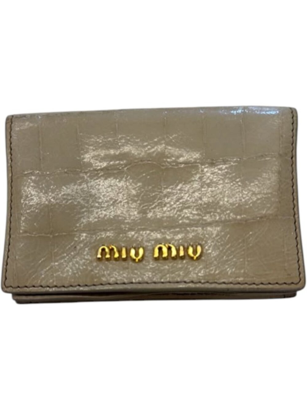 734155CR C1 Miu Miu Wallet Beige Leather